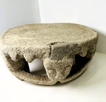 Ancient Pre Columbian Metate Grinding Stone W/jaguar Figural Base, Mortar. Fixed Price $1995.00.