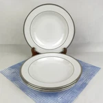 Wedgwood Vera Lace Platinum Set Of 4 Bone China Large Rim Soup Bowls. Fixed Price $99.99.