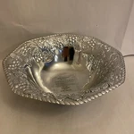 New Lenox Grape Weave Salad Bowl Metal Serveware 12 Inch Round. Fixed Price $35.00.