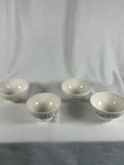 Rae Dunn Footed Cereal Bowls Set Of 4 Wake Up Tasty Lets Eat Munch Artisan 5". Fixed Price $10.46.