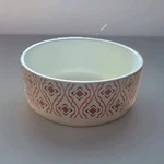 Ceramic Round Bowl White/red Geometric Pattern Dishwasher & Microwave Safe. Fixed Price $13.00.