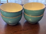Set Of 4 Royal Norfolk Turquoise Swirl Stoneware Soup Cereal Noodle Bowls. Fixed Price $21.60.