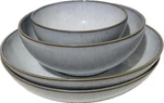 Denby White Speckle Dinnerware 4 Pcs:two Pasta Bowls,one Soup Bowl,one Rice. Fixed Price $69.00.