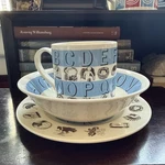 Martha Stewart Wedgwood England Alphabet Plate Mug Bowl Blue Set Eric Ravilious. Fixed Price $60.00.