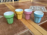 Ceramic Pocelain Ice Cream Cone Dishes 4 Childs. Fixed Price $13.00.