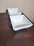 Threshold Target Porcelain White Soft Square Soup Cereal Bowls Set 2 6 1/8". Fixed Price $30.00.