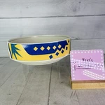 Mikasa Intaglio Verve CAC97 Blue Gold Rim Oven Safe Stoneware 8 3/4 Serving Bowl. Fixed Price $25.49.