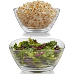 Libbey Large 11" & Medium 9.5" Aviva Wave Glass Serving Bowl Set Made Italy. Fixed Price $49.95.