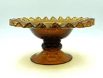 Dark Amber Glass Crimped Compote Taste Of Home Entertaining. Fixed Price $16.00.