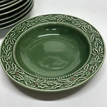 Hampton At Home Green Holly Christmas Berries Rimmed Soup Pasta Bowl Beaded. Fixed Price $5.95.