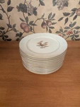 12-VINTAGE Kyoto China Pine Cone Pattern Salad Plates 8" Japan #8045. Fixed Price $100.00.