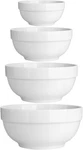 Dowan Porcelain Serving Bowls, 64/42/22/12 Ounce Nesting White Ceramic. Fixed Price $44.74.