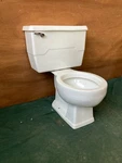 Vintage Ceramic White Porcelain Toilet Round Bowl Old Kohler Retro 255-26E. Fixed Price $595.00.