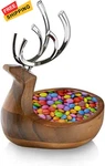 Nambe Holiday Reindeer Bowl Decorative Candy 10.5" X 7" W, Brown. Fixed Price $108.26.