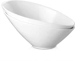 Dowan 26 Oz Slanted Salad Bowls Of Packs - 9.5" Angled Ounce, White. Fixed Price $47.23.