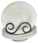 4 Set Totally Today Salad - Soup Cereal Bowls 7" White Embossed Dot Design. Fixed Price $23.99.