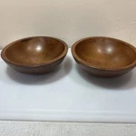 Vintage Set Woodcroftery Round Wooden Bowls Nice Grain Dark Made America. Fixed Price $26.23.
