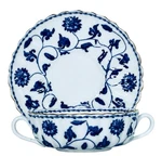 Spode Copelands China Colonel Blue Floral Gold Trim Cream Soup Bowl & Saucer New. Fixed Price $111.89.