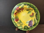LGA10 By Laurie Gates Vegetables 9" Yellow Rimmed Soup Bowl. Fixed Price $8.99.