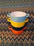 Sweese Round Handled Soup/chili Bowl Set Of 4 Bright Bold Colors *new Unused*. Fixed Price $59.99.