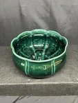 Unique Vintage Art Deco Upco Green 8 Panel Pottery Planter Minor Chip. Fixed Price $15.00.