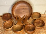 Kamani Rare 9 Pc. Salad Bowl Set Vintage Hardwoods Of The South Pacific. Fixed Price $22.00.