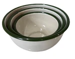 Enamelware Bowl Set Of 3 Ivory & Green Creative Co-op Country Cottage. Fixed Price $30.00.
