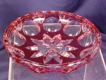 Vintage Cut To Clear Cranberry Crystal Bowl Nachtmann Bergman. Fixed Price $15.00.