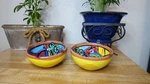 Set Of 2 Mexican Talavera Salsa Bowls, Handcrafted In Mexico Multi Color Cacti. Fixed Price $32.35.