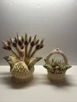 Hand Made Paper Folding Basket Peacock. Fixed Price $50.00.