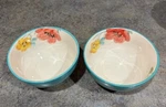 The Pioneer Woman 2 Footed Floral Bowls Solid Outside ML17A. Fixed Price $17.99.