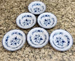 Hankook Seine Blue Korea Set 6 Rim Cereal Bowls 5.75 Scalloped Onion Style. Fixed Price $40.00.