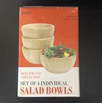 Wooden Salad Bowls Beechwood Collection Set Of 4 By Lipper New Nib. Fixed Price $45.99.
