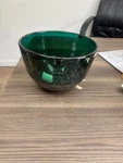 Dartington Crystal Rose Bowl Vase W/ Green-plated Flower Frog Mesh,vtg. Fixed Price $14.99.