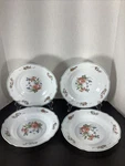 Set Of 4 Arcopal Milk Glass 9 Soup Pasta Bowls Provincial Pattern Floral France. Fixed Price $25.00.
