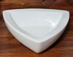 Crate & Barrel White Bret Bortner Bia 2002 Triangle Bowl Double Wall. Fixed Price $42.87.