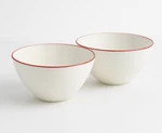 Canvas Abbesses Bowl Medium Red Rim 6 X 3 Inches White Lot Of 2. Fixed Price $27.99.