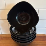 Mikasa Swirl Square Black 6-1/2" Soup Cereal Bowls Set Of Bone China Excellent. Fixed Price $99.97.