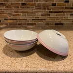 10 Strawberry Street White 7"CEREAL Soup Bowls Pink Stripe Set Of 4. Fixed Price $33.10.