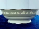 Lenox Fine Bone China Bellina Gray Platinum 9" Oval Vegetable Serving Bowl Usa. Fixed Price $38.99.