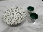 Two Sets. Coton Colors Ruffle, Serving Dishes And Bowls, Green Gold, Cream. Fixed Price $45.99.