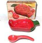 Vintage Giftco Inc Hand Painted Terra Cotta Salsa Bowl Spoon(open Box). Fixed Price $11.90.