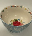Pioneer Woman Sweet Rose Stoneware Embossed Blue Floral 6.25" Cereal Soup Bowl. Fixed Price $11.00.