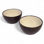 Retired 2PC Pfaltzgraff Everyday Pad Print Honey Geometric Soup Cereal Bowls. Fixed Price $36.06.
