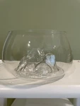Cobble Creek Fish Landscape Bowl 4.5" Clear Glass Mountain. Fixed Price $19.99.