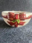 St. Nicholas Square Holly Jolly 10OZ Individual Dessert 4.5" Bowl Red Ribbon. Fixed Price $9.99.