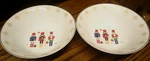 2X Holiday Style Ceramic Soup/cereal Bowls Nutcracker Pattern Gold Stars/rim V30. Fixed Price $18.99.
