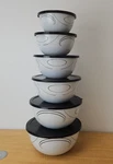 12-PIECE Reston Lloyd Metal Nesting Set, "simple Lines" Lids 44237. Fixed Price $39.53.