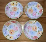 4 Rustico Melamine Htf Large 8 Cereal Bowls - Pastel Peonies? Roses? Floral. Fixed Price $16.00.