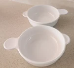 Corning Large Oz Grab Bowls Tab Handle Round White P-240-B Set Of Vtg. Fixed Price $28.00.